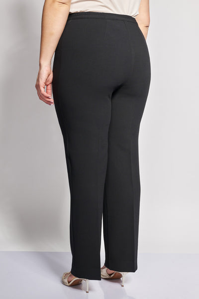 Classic crepe trousers with elastic waist - Black
