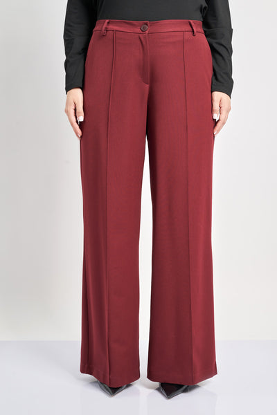 Παντελόνι κρεπ σε tailored γραμμή - Μπορντω