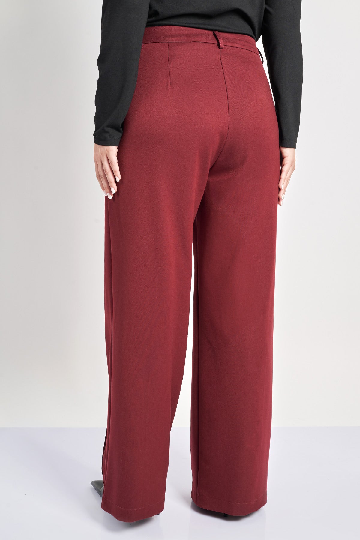 Παντελόνι κρεπ σε tailored γραμμή - Μπορντω
