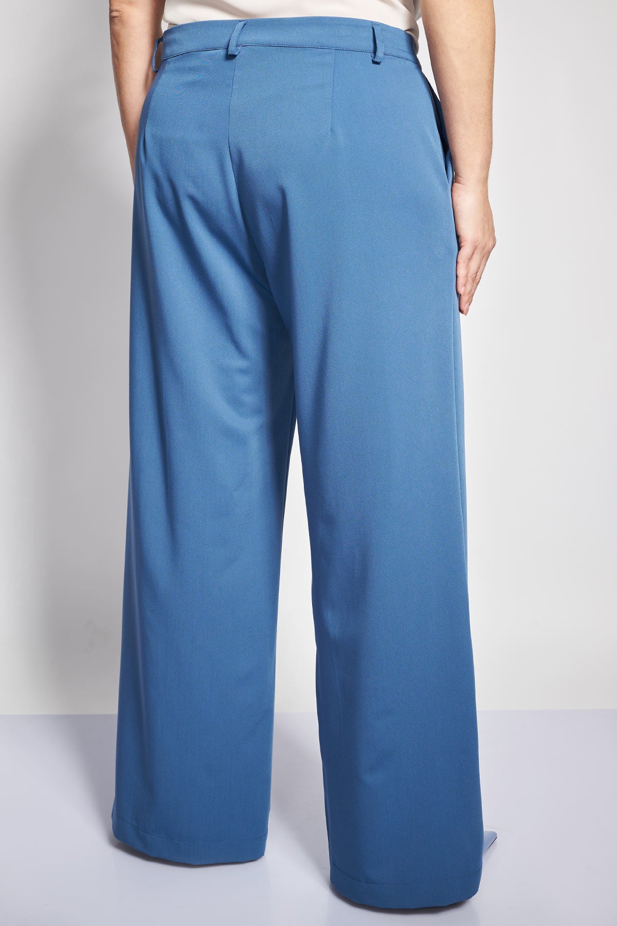Tailored crepe trousers with ribbed trims - Indigo