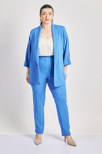 Crepe trousers in slim fit - Indigo