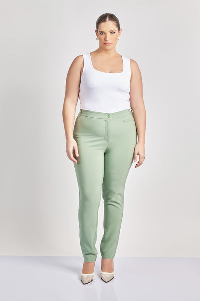 Παντελόνι κρεπ slim fit - Πράσινο