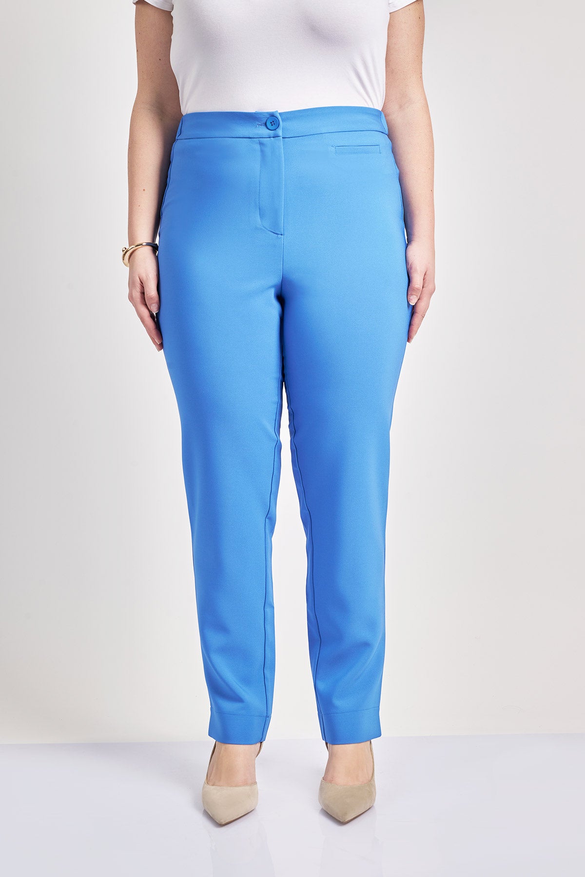 Crepe trousers in slim fit - Indigo