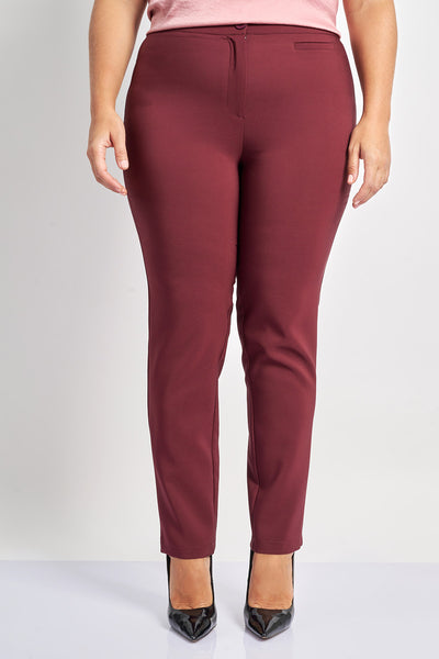 Κρεπ παντελόνι slim fit - Μπορντω
