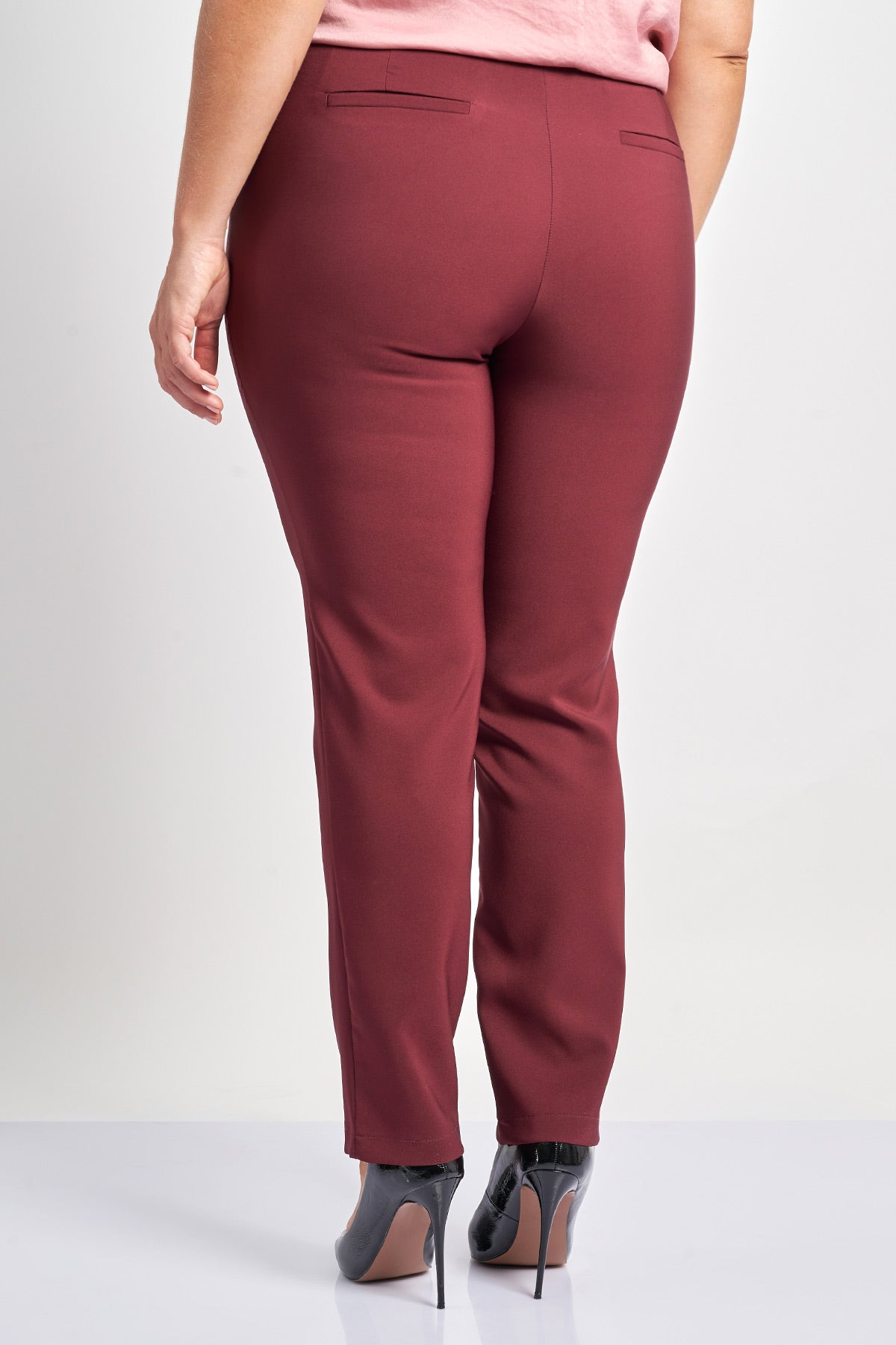 Κρεπ παντελόνι slim fit - Μπορντω
