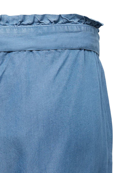 Παντελόνι tencel με ελαστική μέση και ζώνη VERO MODA - Μπλε