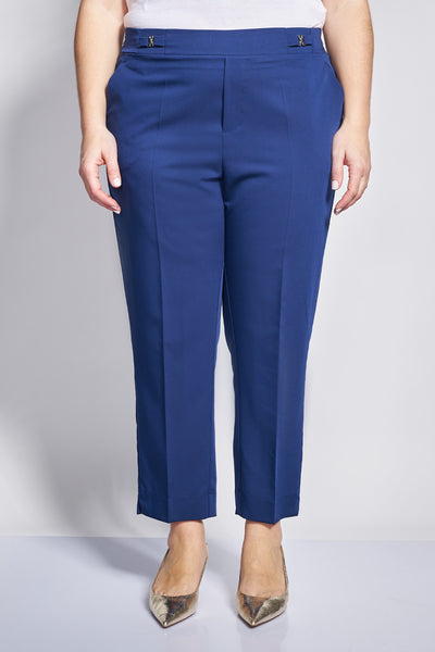 Peg παντελόνι twill TR με μεταλλικές αγκράφες στο ζωνάκι - Σκούρο Μπλε