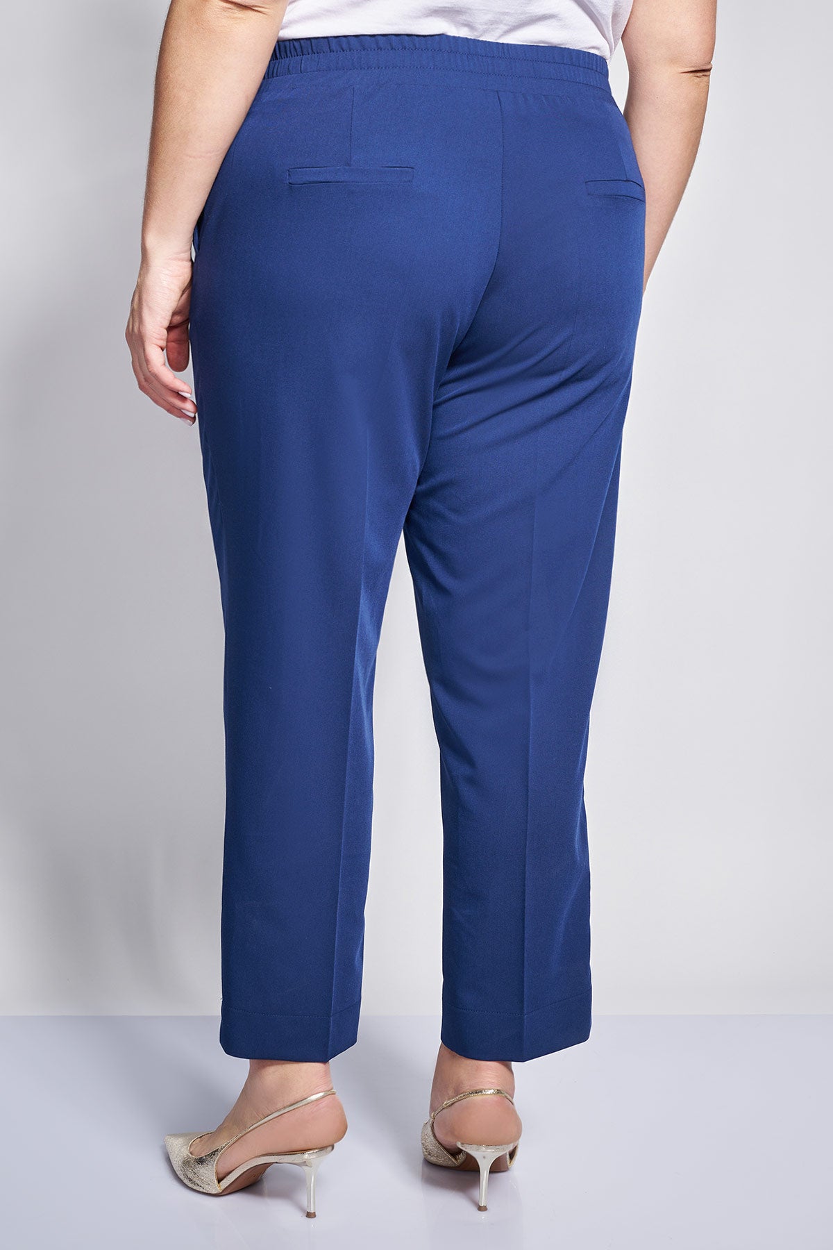 Peg παντελόνι twill TR με μεταλλικές αγκράφες στο ζωνάκι - Σκούρο Μπλε