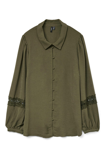 Shirt with lace decoration VERO MODA - Khaki