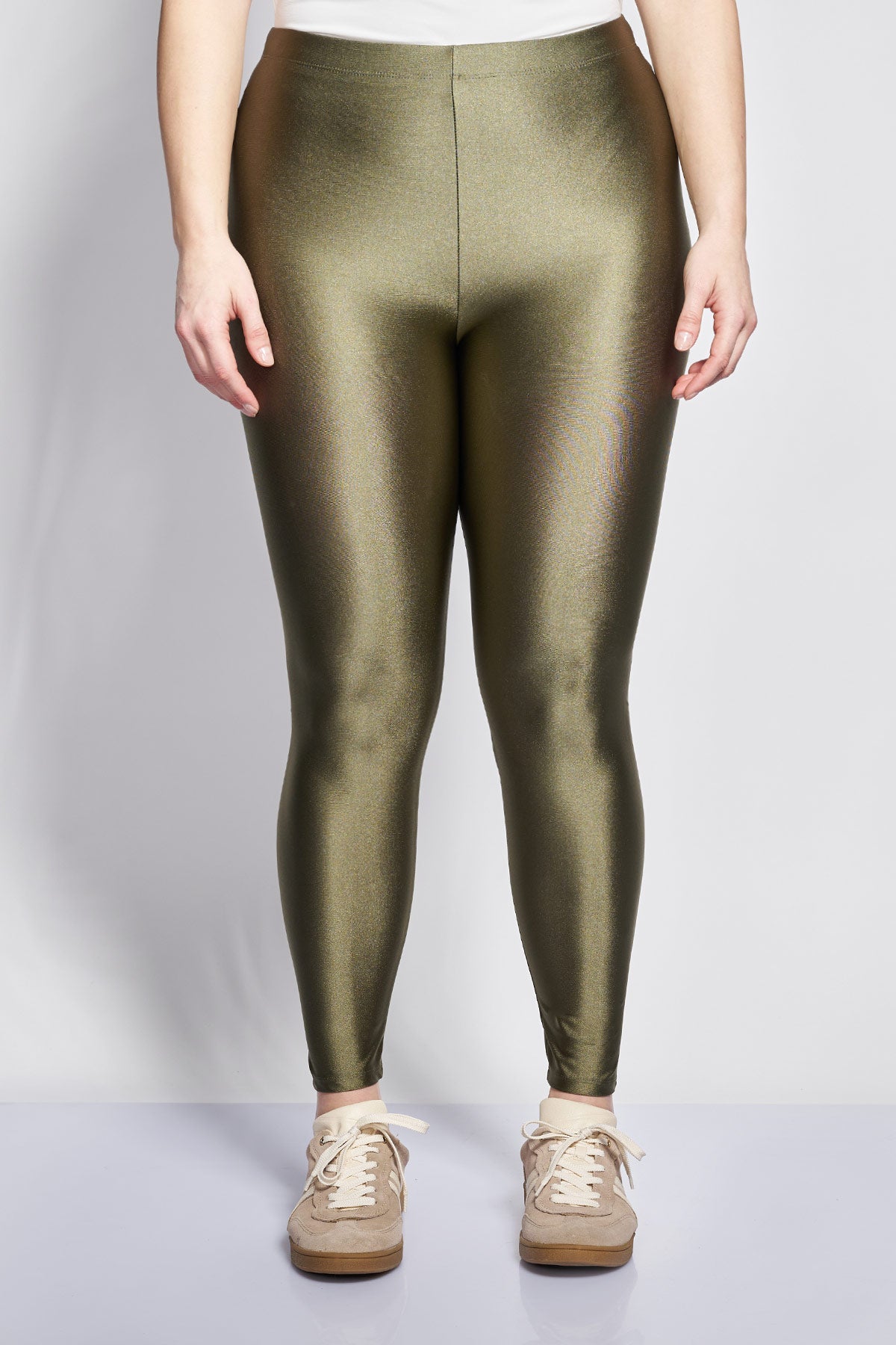 PRBT Γυαλιστερό κολάν ελαστικό - Χακί