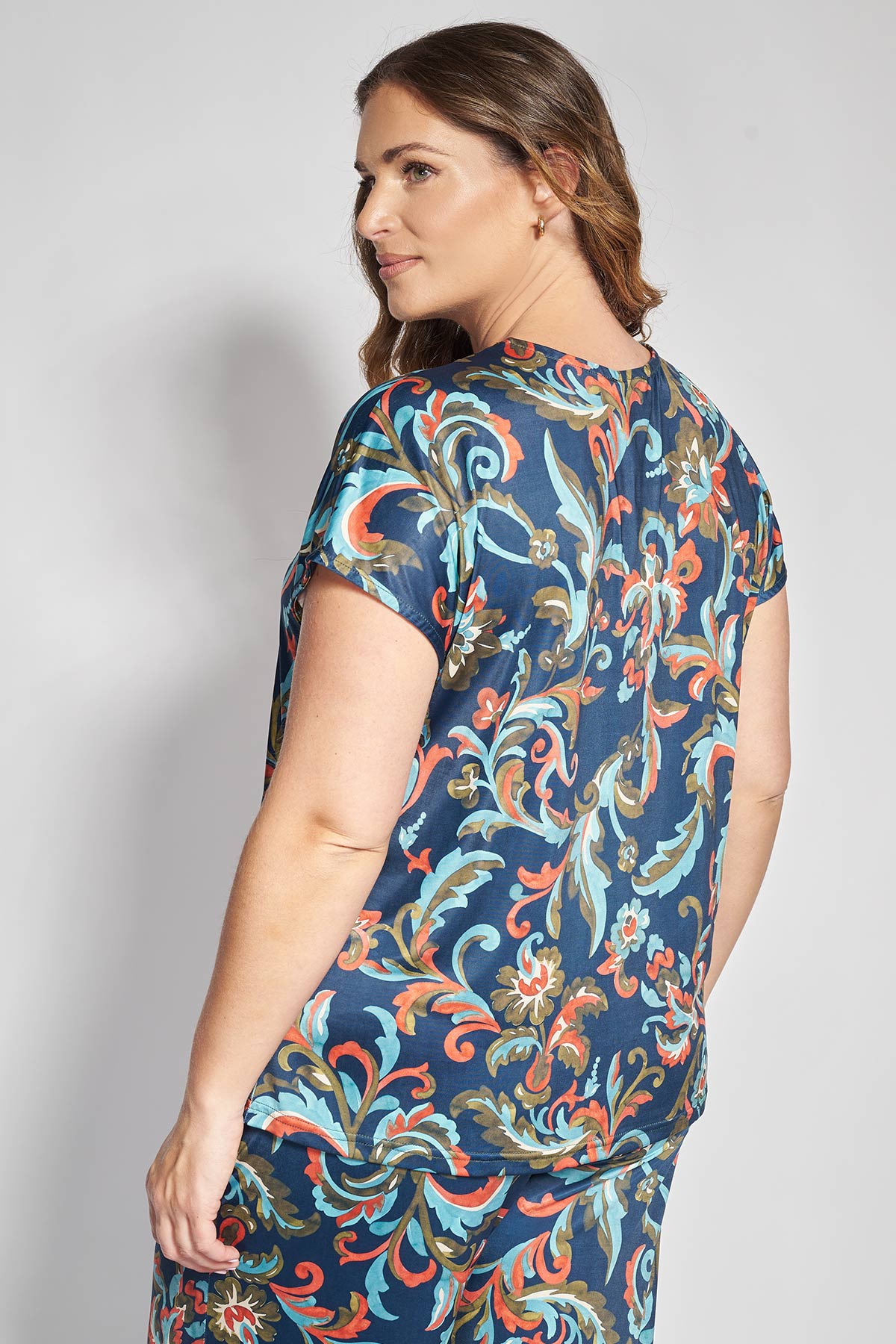 PRBT Μπλούζα Zέρσεϊ με Εξωτικό Floral Print - Μπλε