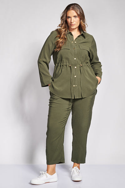 Ψηλόμεσο Παντελόνι twill - Χακί
