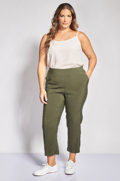 Ψηλόμεσο Παντελόνι twill - Χακί