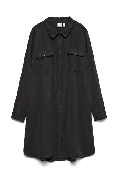 Σεμιζιέ Μίνι Φόρεμα tencel με τσεπάκια VERO MODA - Μαύρο