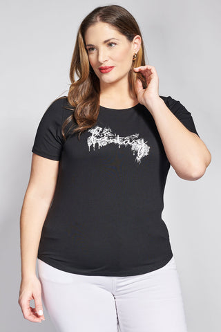 T-Shirt with logo print Fantasy - Black