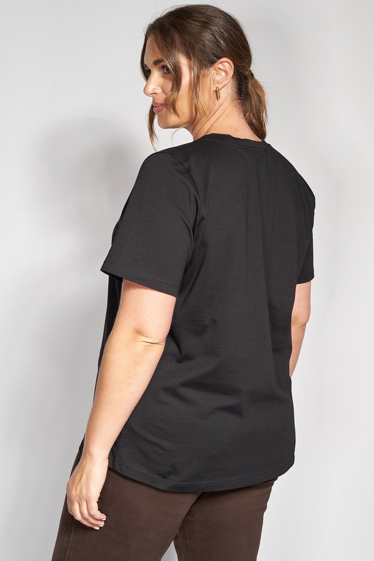 T-shirt βαμβακερό με στάμπα - Μαύρο