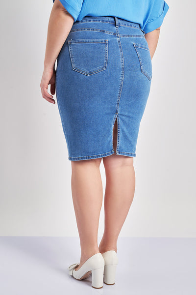 Midi jeans pencil skirt - Blue