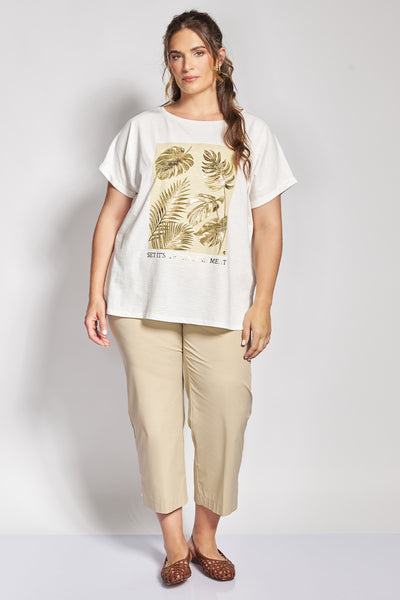 Βαμβακερό T-shirt με στάμπα foil - Άσπρο