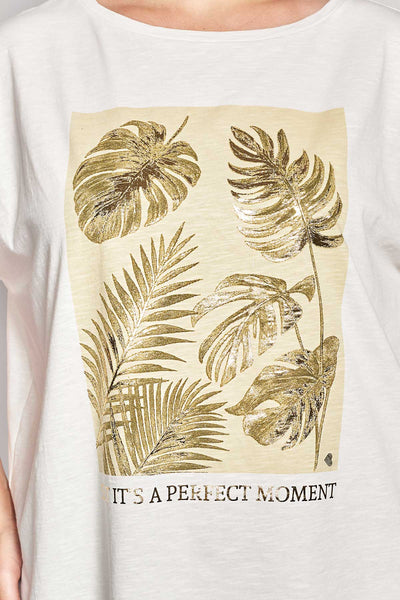 Βαμβακερό T-shirt με στάμπα foil - Άσπρο