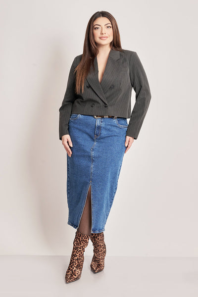 VERO MODA Τζιν φούστα με σκίσιμο - Μπλε